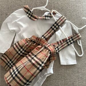 Burberry baby girl Suspender Dress with White Top
